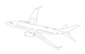 passengers plane line art vector