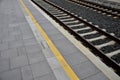 Passengers on the platform do not enter behind the yellow line on the floor. the blind are oriented according to the serrated tile