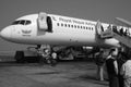 Passengers preparing to board Nepal Air Lines Royalty Free Stock Photo