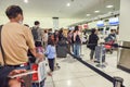 Passengers queue at departure check-in, Sydney International Airport, Australia Royalty Free Stock Photo