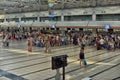 Passengers queue to check in at the airport Royalty Free Stock Photo