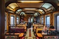 Passengers in the Restaurant Car Onboard the Trans Siberian Railway in Siberia, Russia Royalty Free Stock Photo