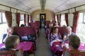 Passengers in restaurant car Strathspey Railway Scotland Royalty Free Stock Photo