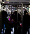 Passengers Singapore people solhouette metro Royalty Free Stock Photo