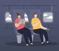 Flat design vector character The activity of airline passengers at the airport