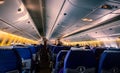 Passengers sitting inside airplane