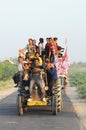 Passengers in a small Tractor Royalty Free Stock Photo