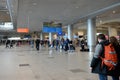 Passengers in the terminal of the Domodedovo International Airport in Moscow Royalty Free Stock Photo