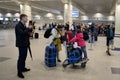 Passengers in the terminal o Passengers in the terminal of the Domodedovo International Airport in Moscowf the Domodedovo Intern Royalty Free Stock Photo