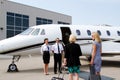 Passengers about to board jet Royalty Free Stock Photo