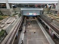 Passengers at train linking terminal Denver international airport USA Royalty Free Stock Photo