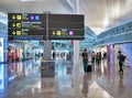 Passengers in transit in a Terminal of Barcelona international a Royalty Free Stock Photo