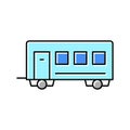 passengers transportation trailer color icon vector illustration