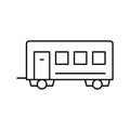 passengers transportation trailer line icon vector illustration