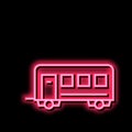 passengers transportation trailer neon glow icon illustration