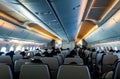 Passengers traveling by plane.