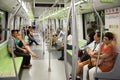 Passengers traveling on the subway in Singapore Royalty Free Stock Photo