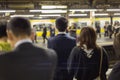 Passengers traveling by Tokyo metro.