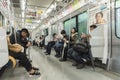 Passengers travelling Yamanote Line Tokyo Royalty Free Stock Photo