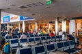 Passengers waiting in departure hall and shopping in duty free shops in Zadar Airport Royalty Free Stock Photo