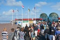 Passengers waiting for Ferry from Holwerd to Dutch island Ameland