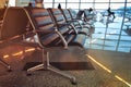 Passengers are waiting for a flight to plane at the airport Royalty Free Stock Photo