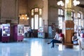 The passengers waiting hall and automatic ticket machines at the Valencia Train station - Estacion del Nord, Spain