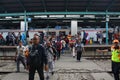 The passengers are waiting for the train at the Manggarai station