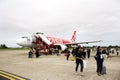 Passengers walking go to inside building at Ubon Ratchathani Airport in Thailand Royalty Free Stock Photo