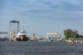 Passengership in floatdock at shipyard Szczecin Royalty Free Stock Photo