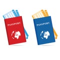 Passeport and ticket vector illustration in two color Royalty Free Stock Photo