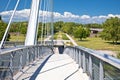 Passerelle des Deux Rives bridge over Rhine river connecting Germany and France Royalty Free Stock Photo