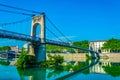 Passerelle du Colege bridge in Lyon, France Royalty Free Stock Photo