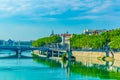 Passerelle du Colege bridge in Lyon, France Royalty Free Stock Photo