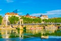 Passerelle du Colege bridge in Lyon, France Royalty Free Stock Photo