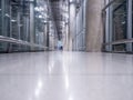 Passing daylight inside office building on modern glass building interior corridor Royalty Free Stock Photo