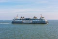 Passing ferry at mid-sea on its way from Dutch island Texel to the city of Den Helder