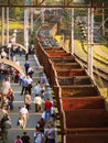 Passing freight train on an empty Royalty Free Stock Photo