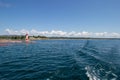 Passing by a lighthouse on Georgian Bay Royalty Free Stock Photo