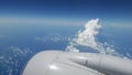 Airplane window view of a frequent traveler