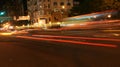 Passing traffic, blurred taillights