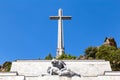 The passion of Christ statue and the big cross on the top of the Valley of the Fallen Valle de Los Caidos, Madrid, Spain