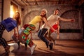 Passion dance team - urban hip hop dancer exercising dance train Royalty Free Stock Photo