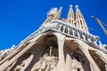 Passion Facade of the Basilica and Expiatory Church of the Holy Family Royalty Free Stock Photo