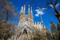 Passion Facade of the Basilica and Expiatory Church of the Holy Family Royalty Free Stock Photo