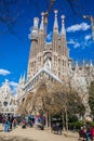 Passion Facade of the Basilica and Expiatory Church of the Holy Family Royalty Free Stock Photo