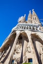 Passion Facade of the Basilica and Expiatory Church of the Holy Family Royalty Free Stock Photo