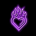passion fire neon glow icon illustration