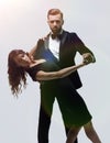 Passionate attractive casual couple dancing. Royalty Free Stock Photo