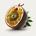 Sliced Passion Fruit, Citrus, Round, Sour, with Small Black Seeds